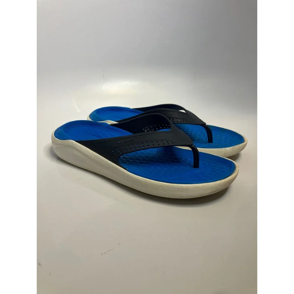 Crocs LiteRide Flip Flops Mens 7 Womens 9 Blue Good Comfort Casual Sandals